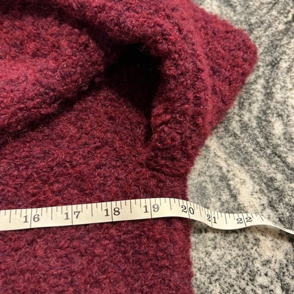 J. Crew Boucle Burgundy Red Boucle V Neck Sweater - Picture 9 of 15